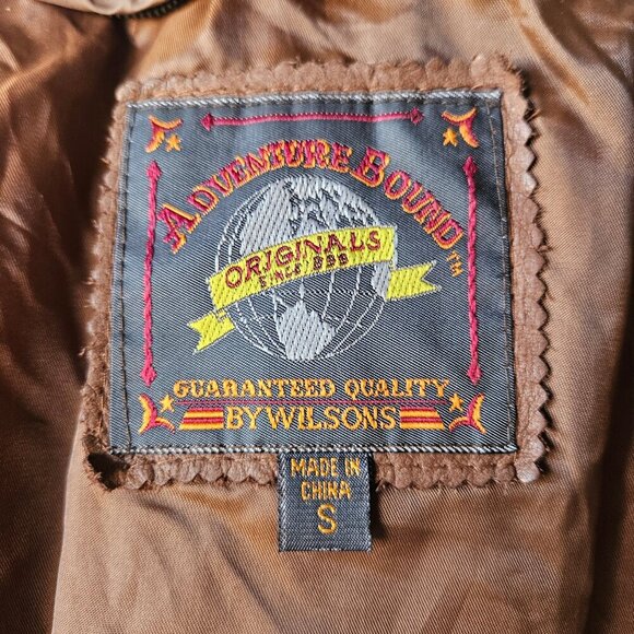 Vintage 80s Wilson’s Leather Adventure Bound Longline Brown Trench Jacket Small - Picture 13 of 14